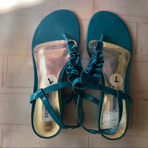 Steve Madden | Shoes | Steve Madden Turquoise Thong Sandals | Poshmark